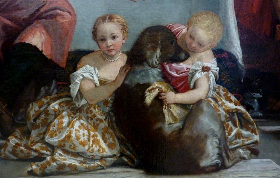 Pèlerins d'Emmaüs Veronese - girls and dog detail