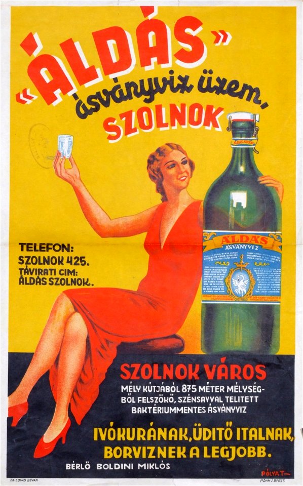 Pólya Áldás ásványvíz 1928