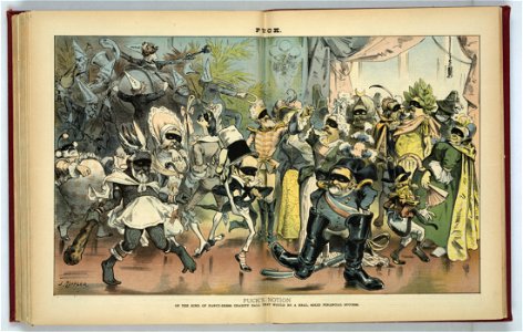 Puck's notion of the kind of fancy-dress charity ball that would be a real, solid financial success - J. Keppler. LCCN2011661816