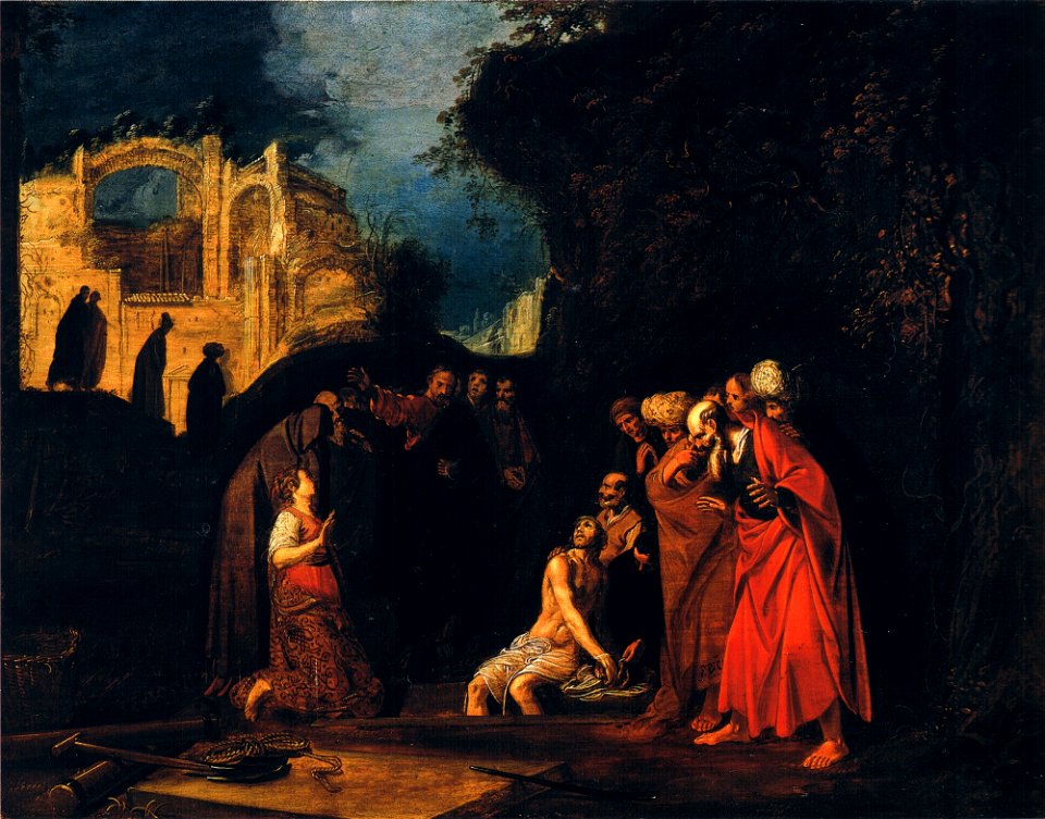 Jan Symonsz. Pynas - De opwekking van Lazarus (Aschaffenburg)