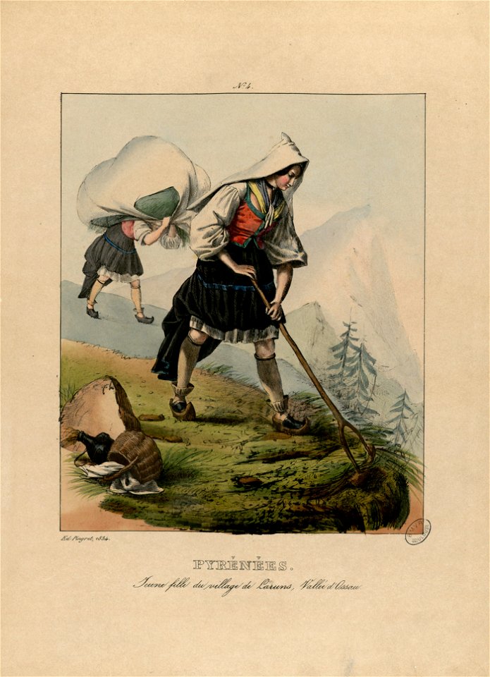 Pyrénées - Jeune fille du village de Laruns, Vallée d'Ossau - Fonds Ancely - B315556101 A PINGRET 007