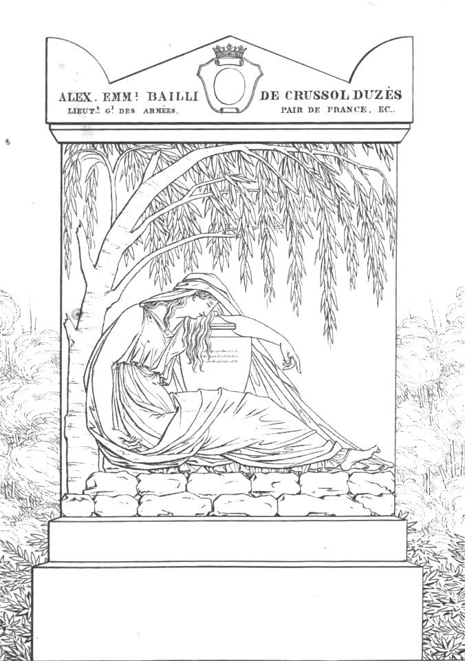 Quaglia - Le père Lachaise ou Recueil de dessins des principaux monuments de ce cimetière - Planche 12b1