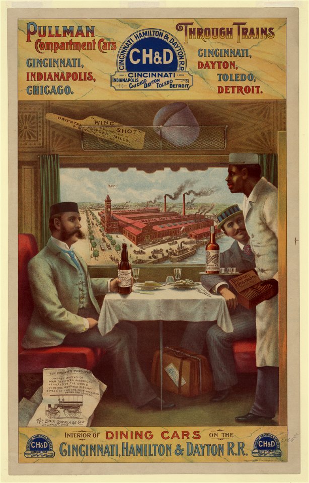 Pullman compartment cars through trains - interior of dining cars on the Cincinnati, Hamilton & Dayton R.R. LCCN2003663800