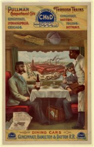 Pullman compartment cars through trains - interior of dining cars on the Cincinnati, Hamilton & Dayton R.R. LCCN2003663800