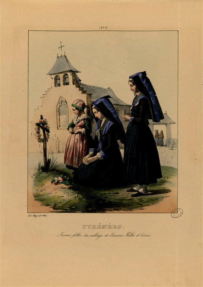 Pyrénées - Jeunes filles du village de Laruns, Vallée d'Ossau - Fonds Ancely - B315556101 A PINGRET 011
