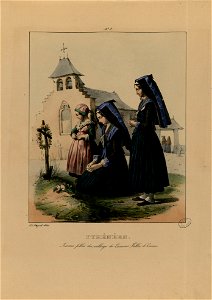 Pyrénées - Jeunes filles du village de Laruns, Vallée d'Ossau - Fonds Ancely - B315556101 A PINGRET 011