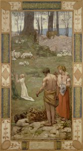 Pierre Puvis de Chavannes - Saint Genevieve as a child in prayer - Google Art Project. Free illustration for personal and commercial use.