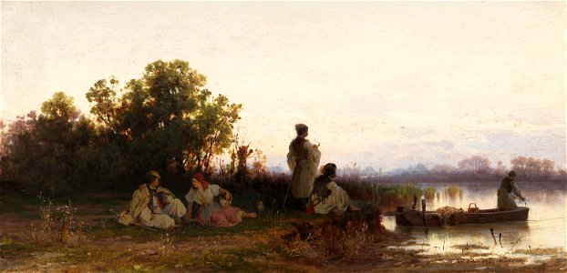 Pál Böhm Fischer am Flussufer 1872