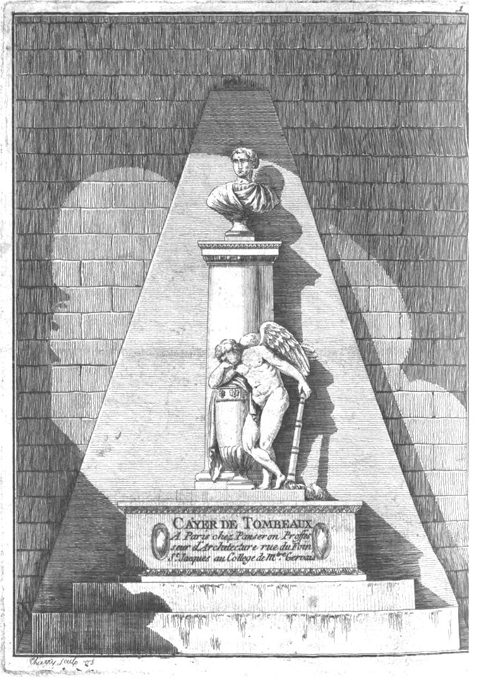 Quaglia - Le père Lachaise ou Recueil de dessins des principaux monuments de ce cimetière - Planche I