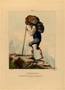 Pyrénées - Contrebandier venasquais passant le port d'Oo - Fonds Ancely - B315556101 A PINGRET 030