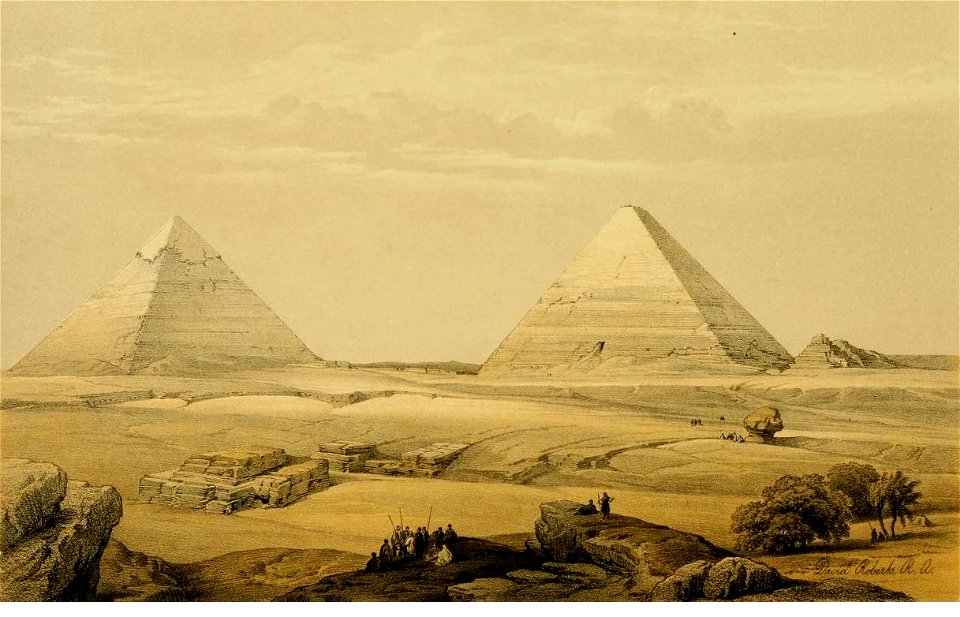 Pyramids of Geezeh David Roberts. Free illustration for personal and commercial use.