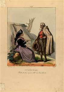 Pyrénées - Riche pasteur et jeune fille aux Eaux-Chaudes - Fonds Ancely - B315556101 A PINGRET 012