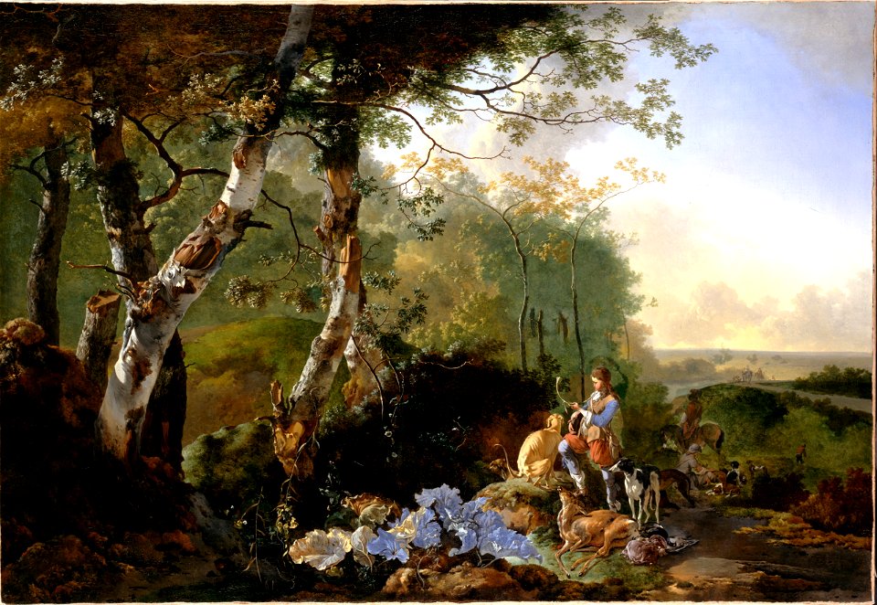 Pynacker, Adam - Landscape with Sportsmen and Game - Google Art Project
