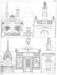 Quaglia - Le père Lachaise ou Recueil de dessins des principaux monuments de ce cimetière - Planche 11