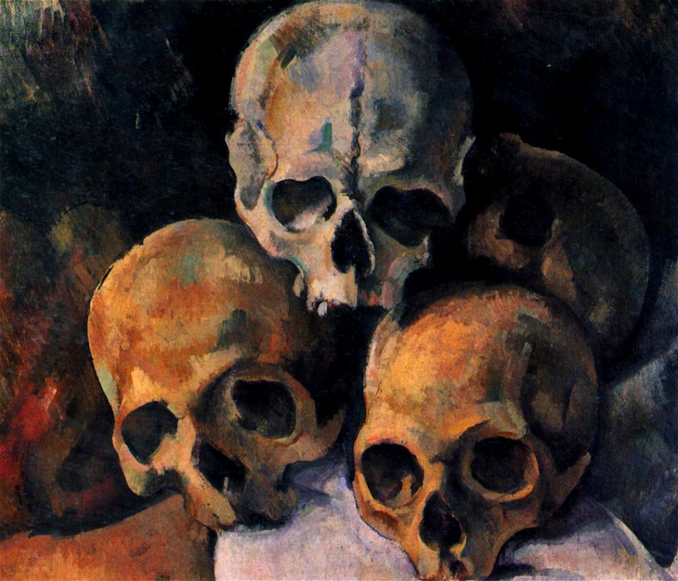 Pyramide de crânes, par Paul Cézanne, Yorck