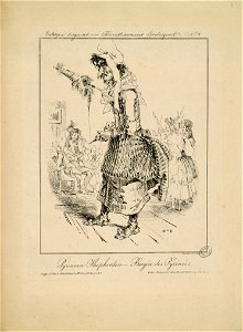 Pyrenean Shepherdess = Bergère des Pyrénées (Grotesque disguises = Travestissemens grotesques, n° 2) - Fonds Ancely - B315556101 A GAVARNI 1 018
