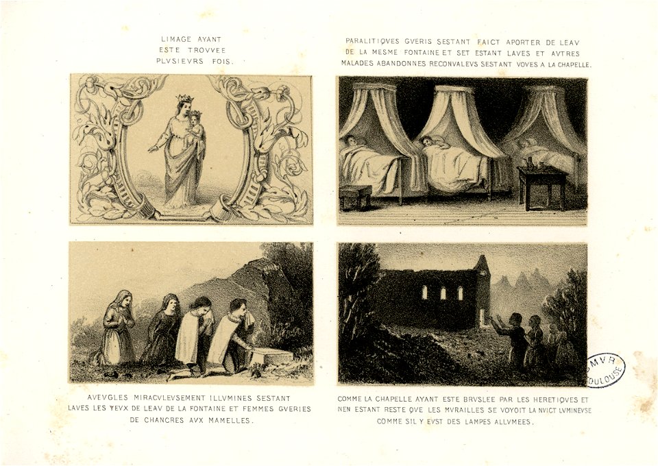 Quatre illustrations des miracles de Betharram - Fonds Ancely - B315556101 A GORSE 12 035