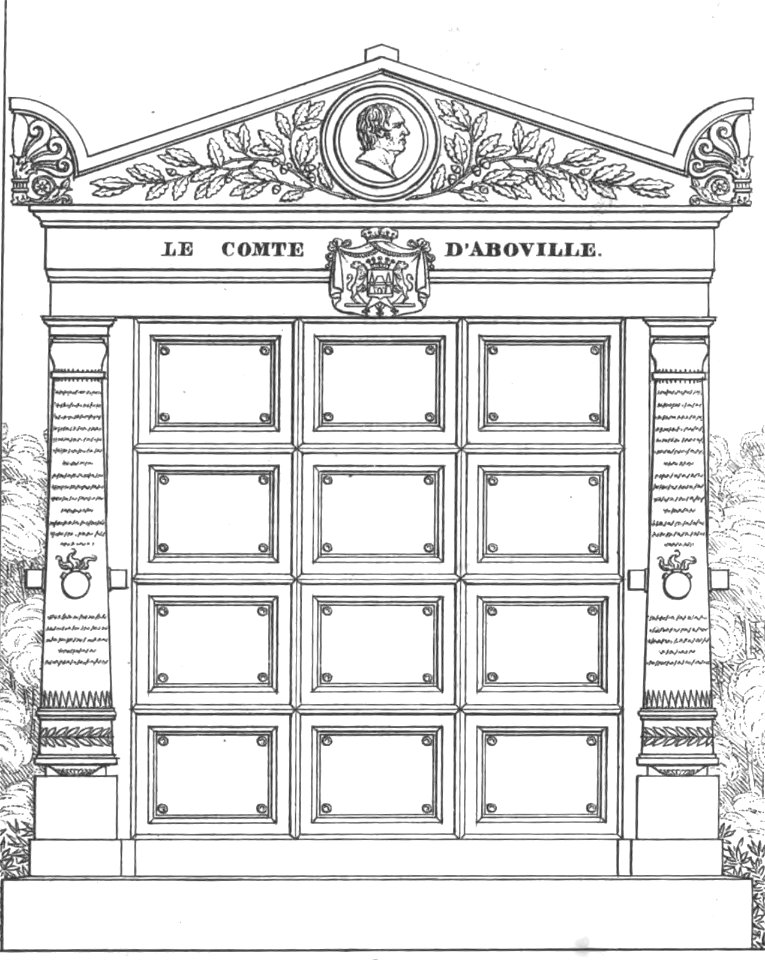 Quaglia - Le père Lachaise ou Recueil de dessins des principaux monuments de ce cimetière - Planche 13 - Aboville