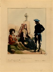 Pyrénées - Jeune fille et garçon du village de Laruns, Vallée d'Ossau - Cultivateur à Mauléon - Fonds Ancely - B315556101 A PINGRET 008