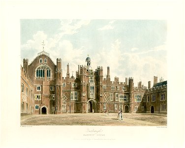 Quadrangle, Hampton Court, from Pyne's Royal Residences, 1819 - panteek pyn95-311