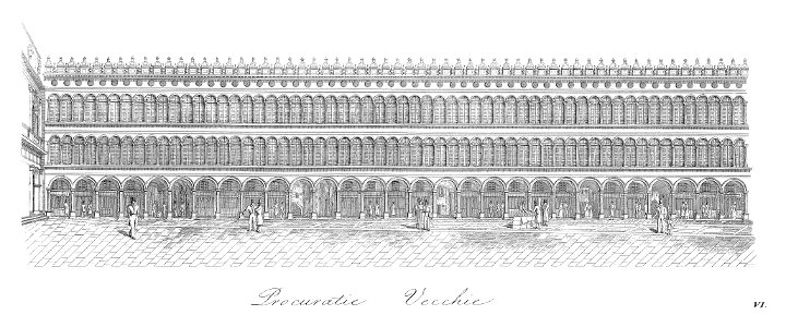 Quadri-Moretti, Piazza San Marco (1831), 06. Free illustration for personal and commercial use.