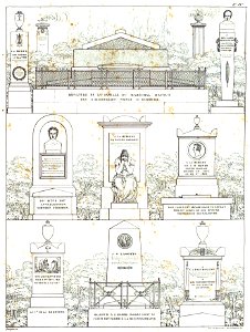 Quaglia - Le père Lachaise ou Recueil de dessins des principaux monuments de ce cimetière - Planche 2