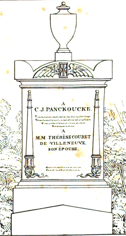 Quaglia - Le père Lachaise ou Recueil de dessins des principaux monuments de ce cimetière - Planche 2c - Panckoucke