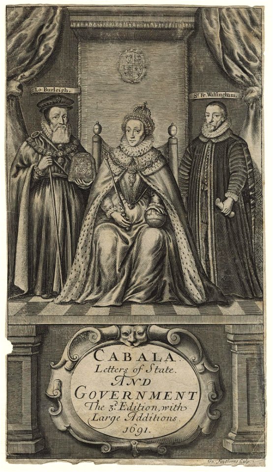 Queen Elizabeth I; William Cecil, 1st Baron Burghley; Sir Francis Walsingham by William Faithorne
