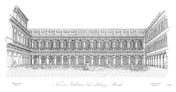 Quadri-Moretti, Piazza San Marco (1831), 07. Free illustration for personal and commercial use.
