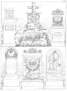 Quaglia - Le père Lachaise ou Recueil de dessins des principaux monuments de ce cimetière - Planche 5