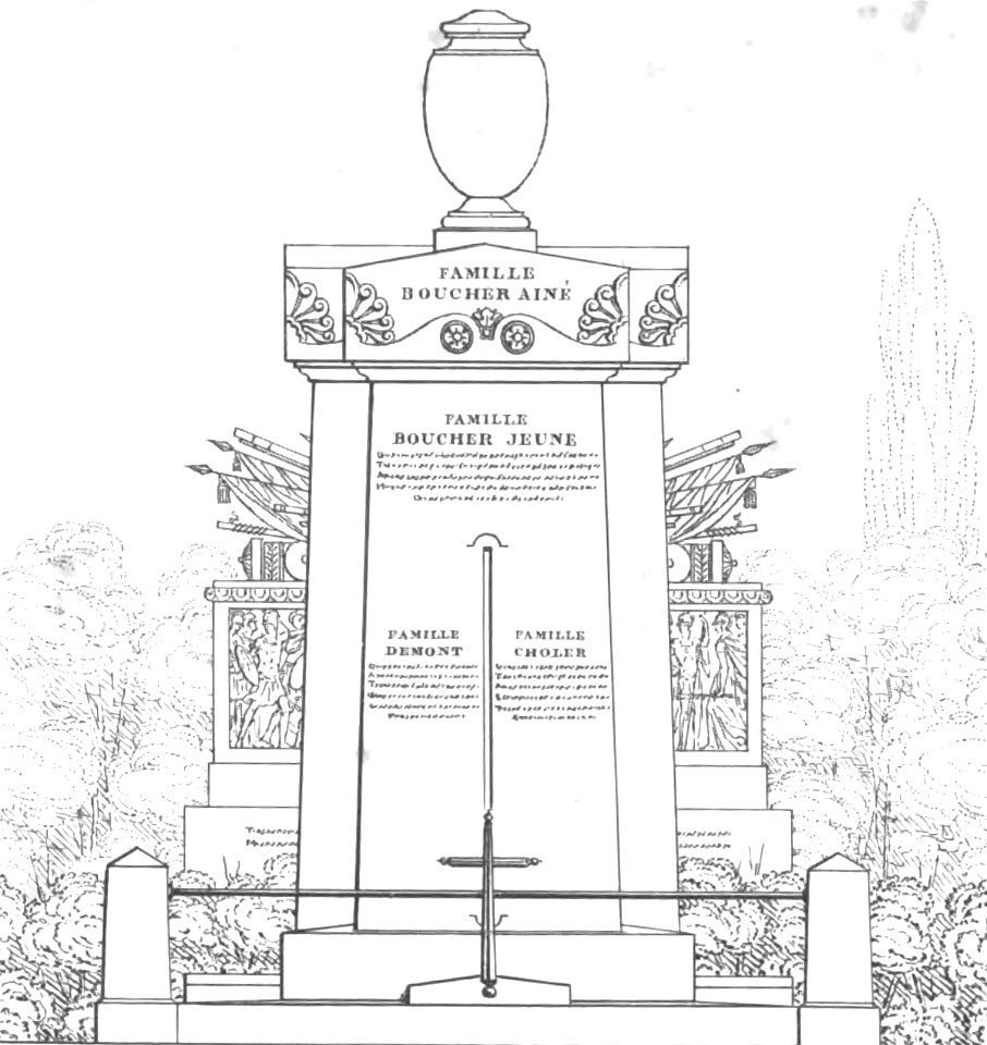 Quaglia - Le père Lachaise ou Recueil de dessins des principaux monuments de ce cimetière - Planche 8a1