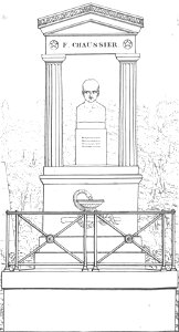 Quaglia - Le père Lachaise ou Recueil de dessins des principaux monuments de ce cimetière - Planche 9, Chaussier