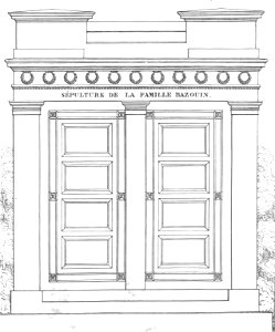 Quaglia - Le père Lachaise ou Recueil de dessins des principaux monuments de ce cimetière - Planche 13, Bazouin