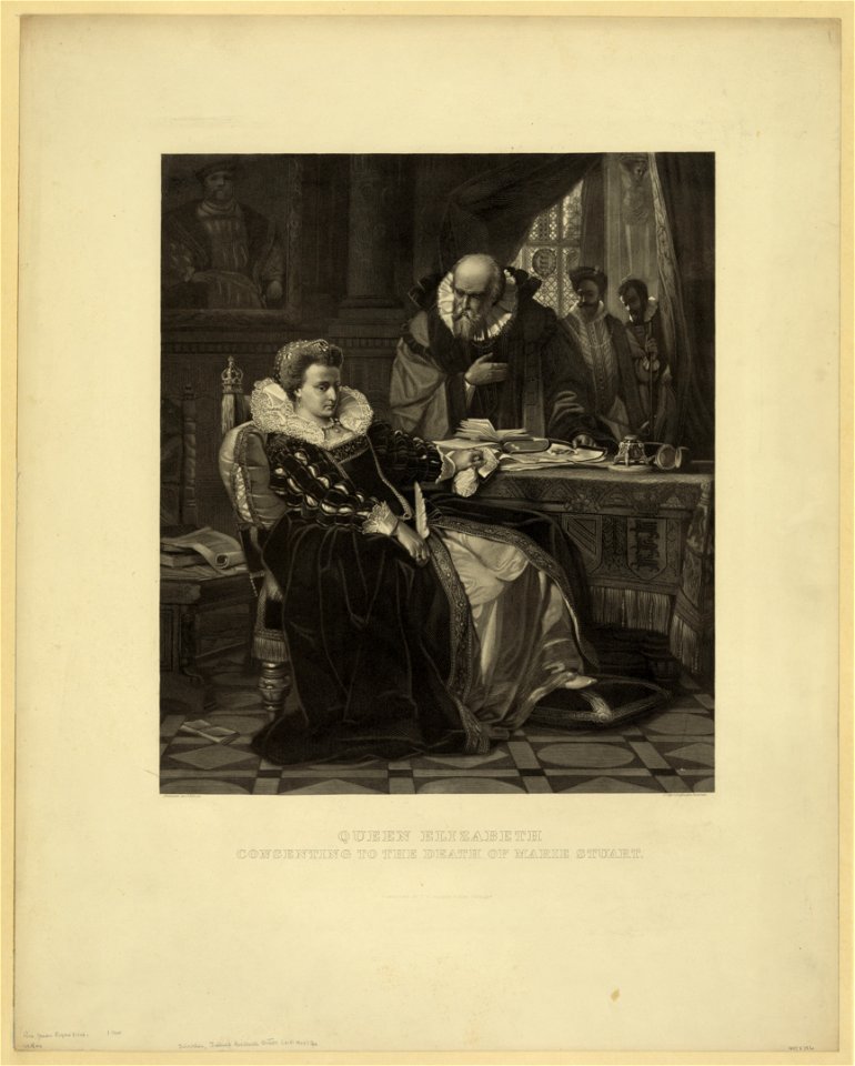 Queen Elizabeth, consenting to the death of Marie Stuart LCCN2003679732