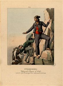 Pyrénées - Lafont, à Bagnère de Luchon, ascension au pic du Quairat, pic carré. 1585 toises, le 12 août 1833 - Fonds Ancely - B315556101 A PINGRET 042