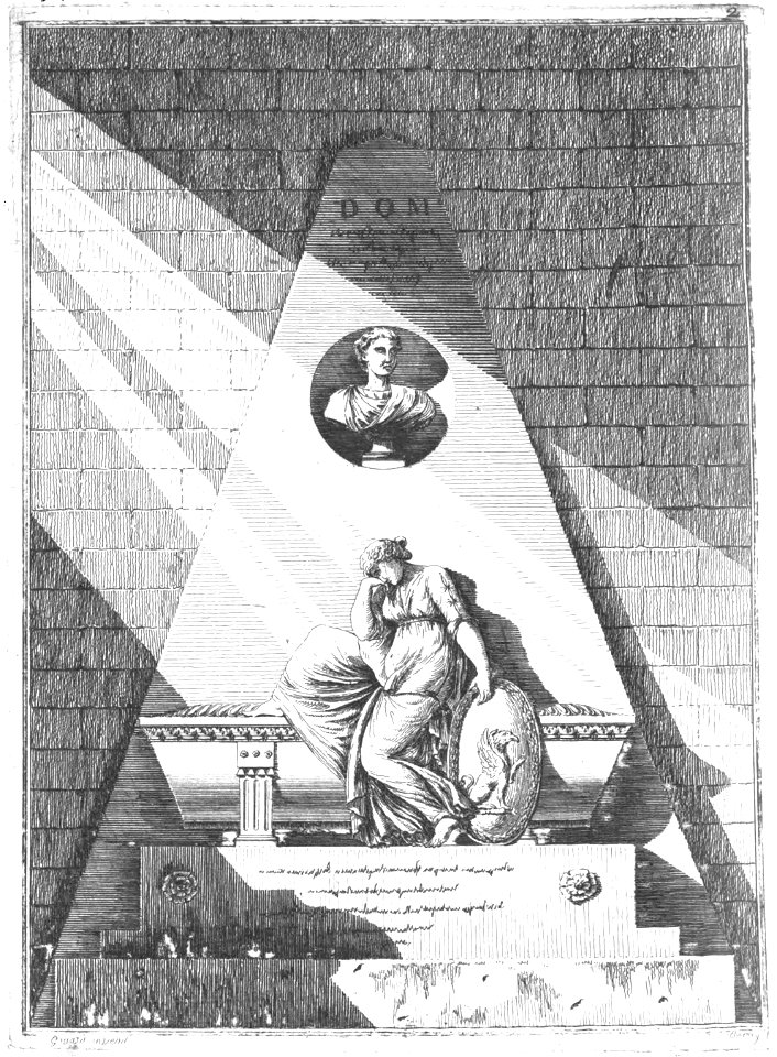 Quaglia - Le père Lachaise ou Recueil de dessins des principaux monuments de ce cimetière - Planche II