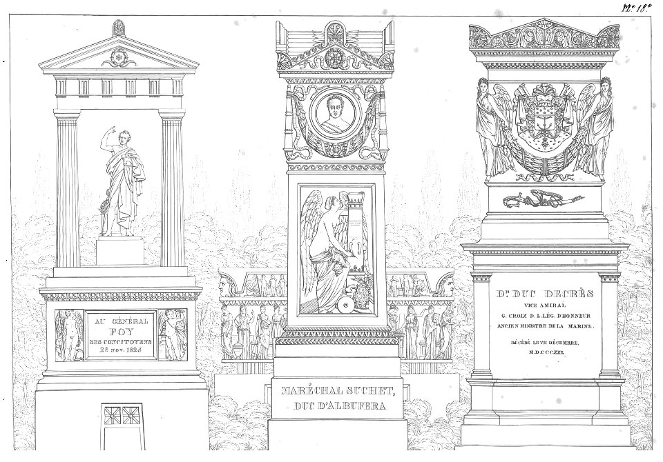 Quaglia - Le père Lachaise ou Recueil de dessins des principaux monuments de ce cimetière - Planche 18