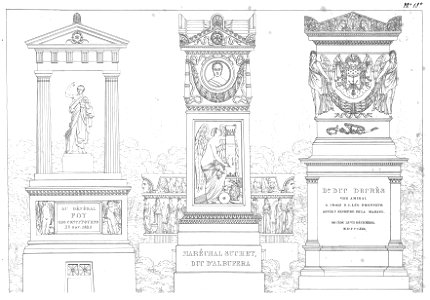Quaglia - Le père Lachaise ou Recueil de dessins des principaux monuments de ce cimetière - Planche 18