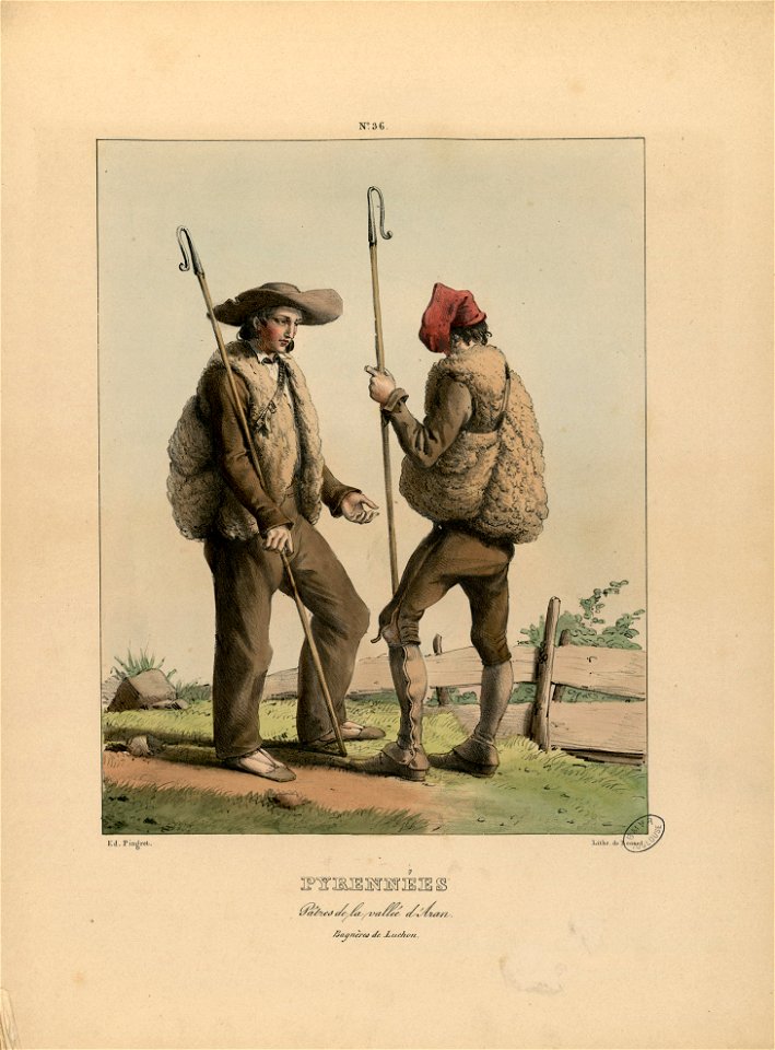 Pyrénées - Pâtres de la vallée d'Aran, Bagnères de Luchon - Fonds Ancely - B315556101 A PINGRET 038
