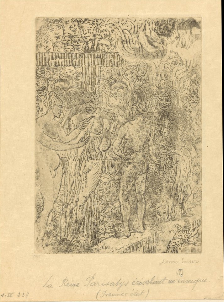 Queen Parysatis, print by James Ensor, 1899, Prints Department, Royal ...