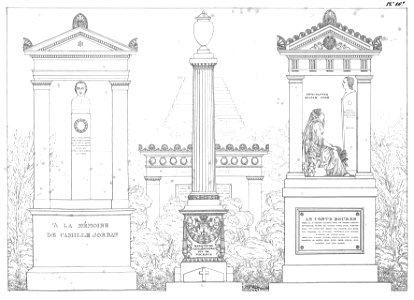 Quaglia - Le père Lachaise ou Recueil de dessins des principaux monuments de ce cimetière - Planche 16