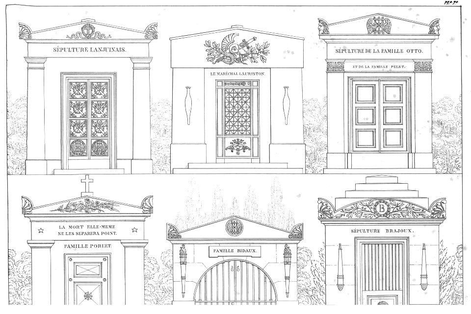 Quaglia - Le père Lachaise ou Recueil de dessins des principaux monuments de ce cimetière - Planche 7