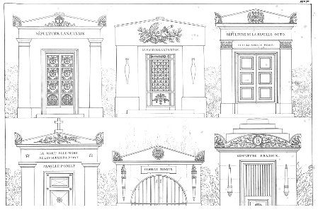Quaglia - Le père Lachaise ou Recueil de dessins des principaux monuments de ce cimetière - Planche 7