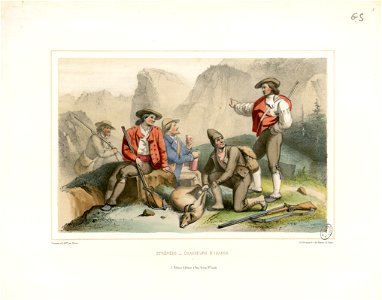 Pyrénées - Chasseurs d'Izards (i.e. isards) - Fonds Ancely - B315556101 A GORSE 9 028
