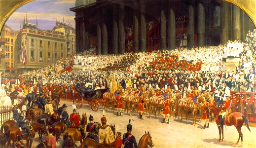 Queen Victoria's Diamond Jubilee Service, 22 June 1897. Free illustration for personal and commercial use.