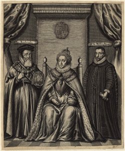 Queen Elizabeth I; Sir Francis Walsingham; William Cecil, 1st Baron Burghley by William Faithorne (2)