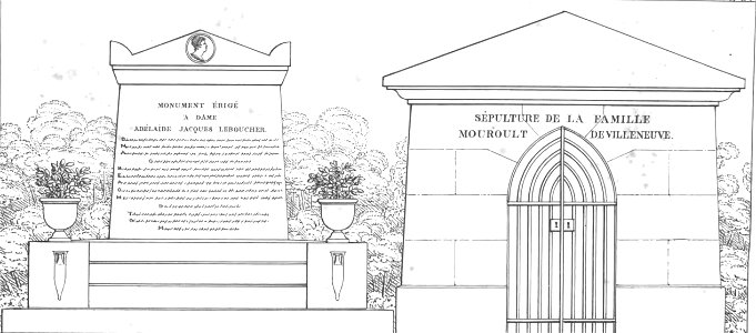 Quaglia - Le père Lachaise ou Recueil de dessins des principaux monuments de ce cimetière - Planche 3b