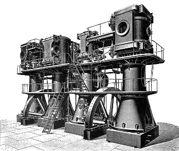 Quarter crank compound blowing engine (Rankin Kennedy, Modern Engines, Vol IV)