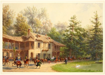 Queen Victoria arriving at the Maison du Seigneur at the Petit Trianon