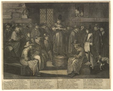 Quaakers vergadering. Fronti nolla fides. The Quakers meeting LCCN2003677834